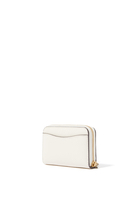Essential Small Zip Around Card Case in Polished Pebble Leather