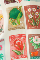 Flower Stamp Print Camp Shirt