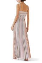 Lamé Pleated Knit Maxi Dress