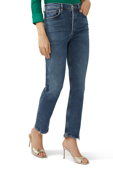 Riley High-Rise Stretch Straight Jeans