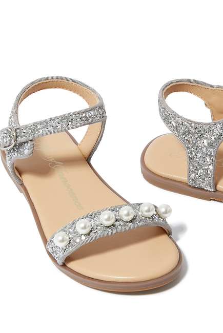 Kids Fleur Glitter Sandals