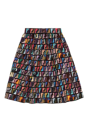 Logo Print Poplin Skirt