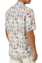 Motif Print Linen Resort Shirt