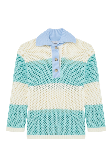 Striped Polo Knit Sweater