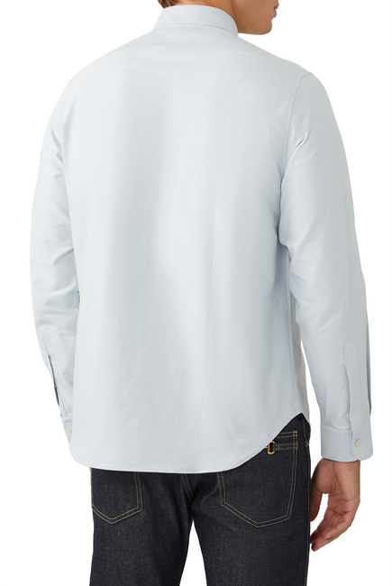 Skunk-Embroidered Collared Shirt