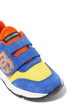 Kids Velcro Logo Leather Sneakers