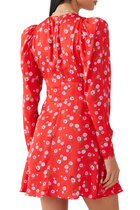 Thoriania Floral-Print V-Neck Mini Dress