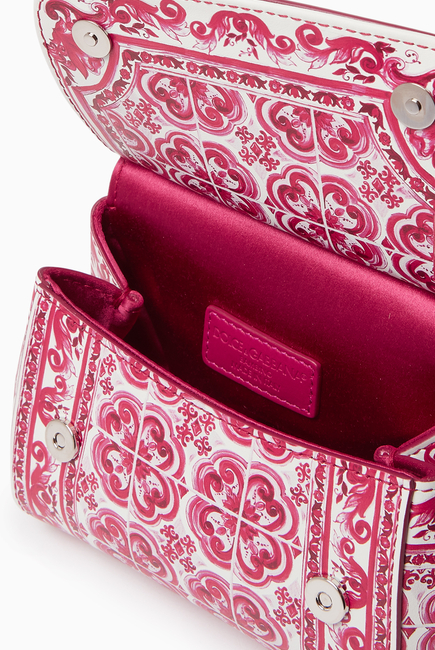Sicily Mini Leather Crossbody Bag in Pink - Dolce Gabbana Kids