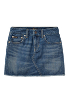 Kids Frayed Denim Skirt