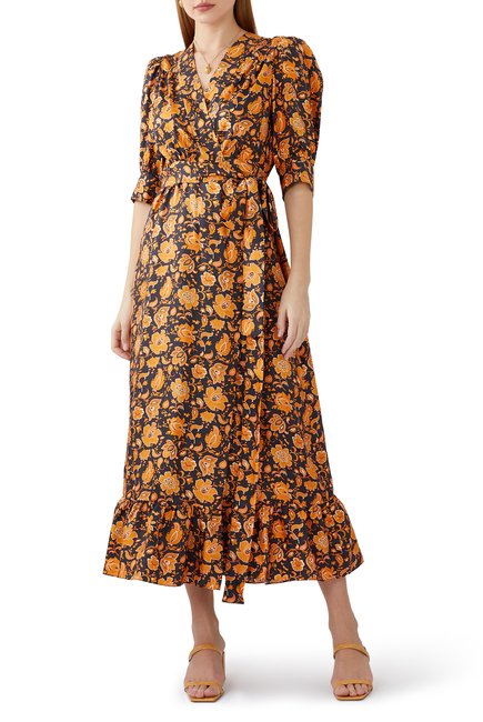 Buy Sandro Enrika Floral Print Wrap Dress for | Bloomingdale's UAE