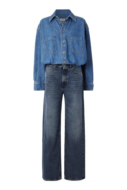 Tilda Denim Shirt and Jean Combo Jumpsuit