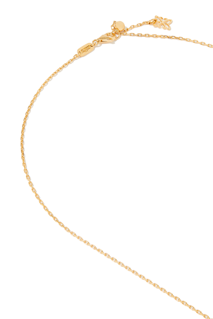 'S' Shadow Letter Necklace, 18k Yellow Gold with White Enamel and Diamonds