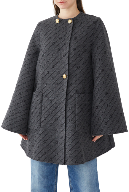 Diagonal G Wool Tweed Coat