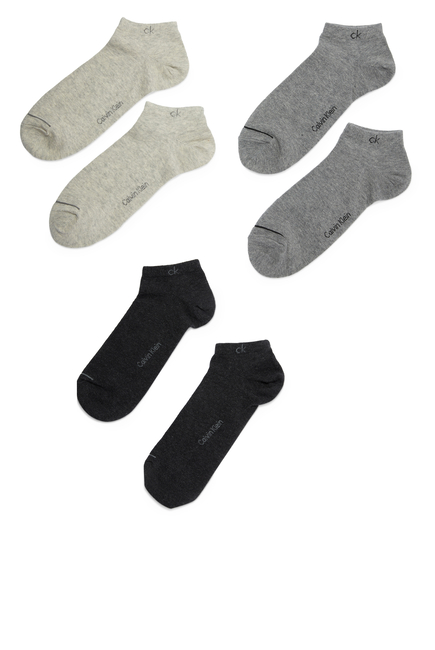 Combed Cotton Trainer Socks, Set of Three