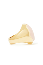 Sybil Ring, 18k Gold-Plated Brass & Rose Quartz