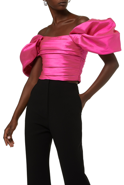 Buy Rozie Corsets Draped And Ruffled taffeta Top for Womens