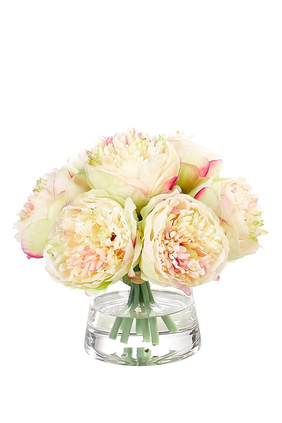 Pink Peonies in Glass Pyramid