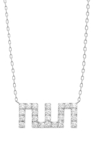 Small Allah Pendant Necklace, 18k White Gold & Diamonds