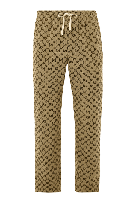 GG Canvas Pants With Leather Interlocking G