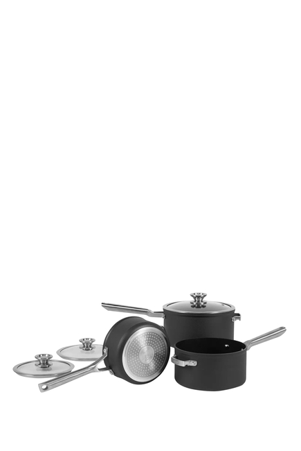 Zerostick Stackable 3-Piece Saucepan Set