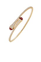Cleo Slim Bangle, 18k Rose Gold with Red Agate & Diamonds