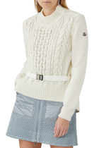 Belted Wool-Blend Sweater