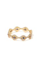 Small Evil Eye Diamond & Lapis Lazuli Eternity Ring