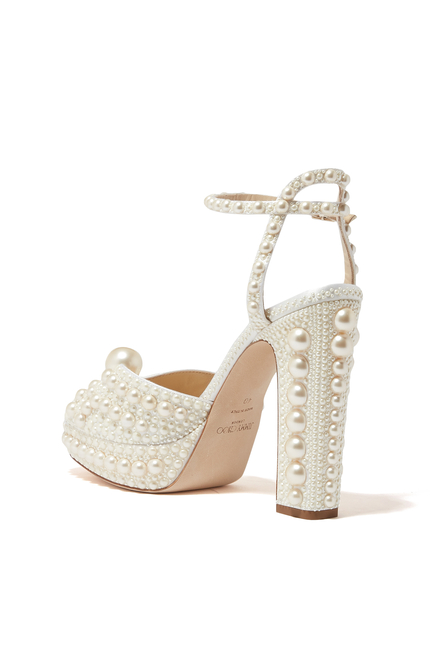 Sacaria 120 Pearl Embellished Platform Sandals