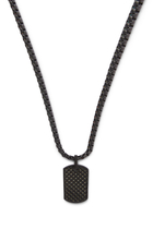 Black IP Plated Stainless Steel RT Elements Dog Tag Necklace