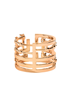 Avenues Statement Ring, 18k Rose Gold with Full Diamonds