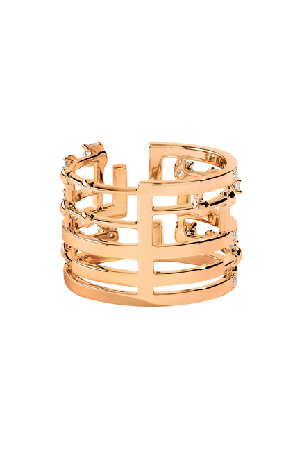 Avenues Statement Ring, 18k Rose Gold with Full Diamonds