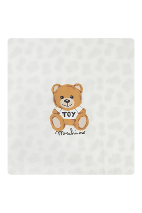 Teddy Bear Print Panelled Blanket