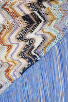 Zigzag Viscose Knit Sarong With Fringe