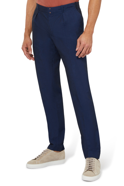 Slim Fit Flannel Trousers