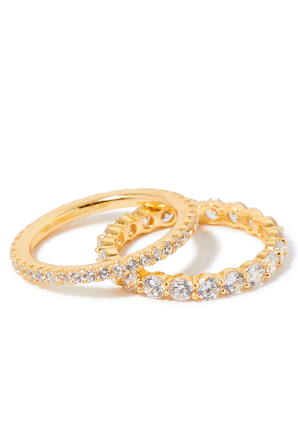 Vroom Ring Set, 14k Gold-Plated Brass