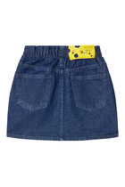 Kids Off Stamp Plain Denim Skirt