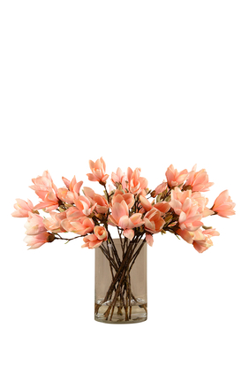 Magnolia Arrangement In A Glass Vase