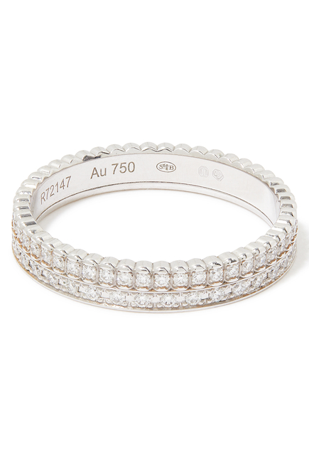 Quatre Radiant Edition Wedding Band, 18K White Gold & Diamonds