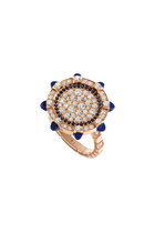 Tip-Top Statement Ring, 18k Rose Gold with Lapis Lazuli & Blue Sapphire & Diamond