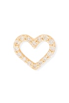 Open Heart Single Earring, 14K Gold & Diamonds