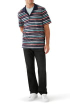 Space-Dyed Striped Cotton Polo Shirt
