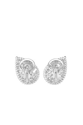 Serpent Boheme Clip Earrings, 18k White Gold & Diamonds