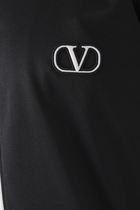 Valentino Garavani VLogo Short Sleeve Zip-Up Polo