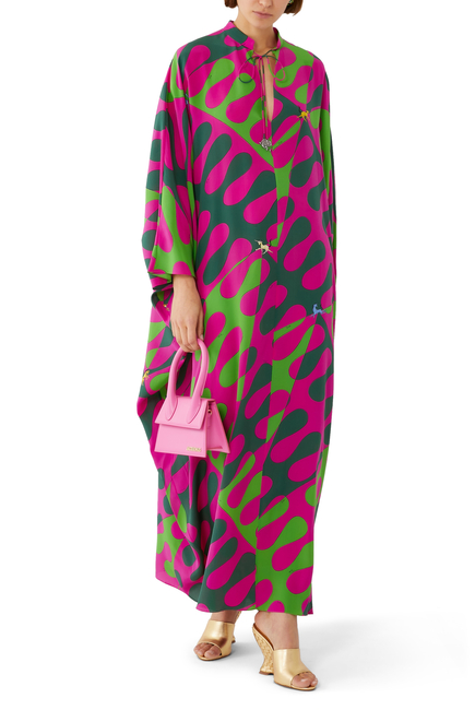 Buy Pucci Leocorno-Print Silk Kaftan Dress for Womens | Bloomingdale's UAE