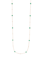 Cleo Mini Reve Convertible Chain, 18k Rose Gold with Green Agate & Diamonds