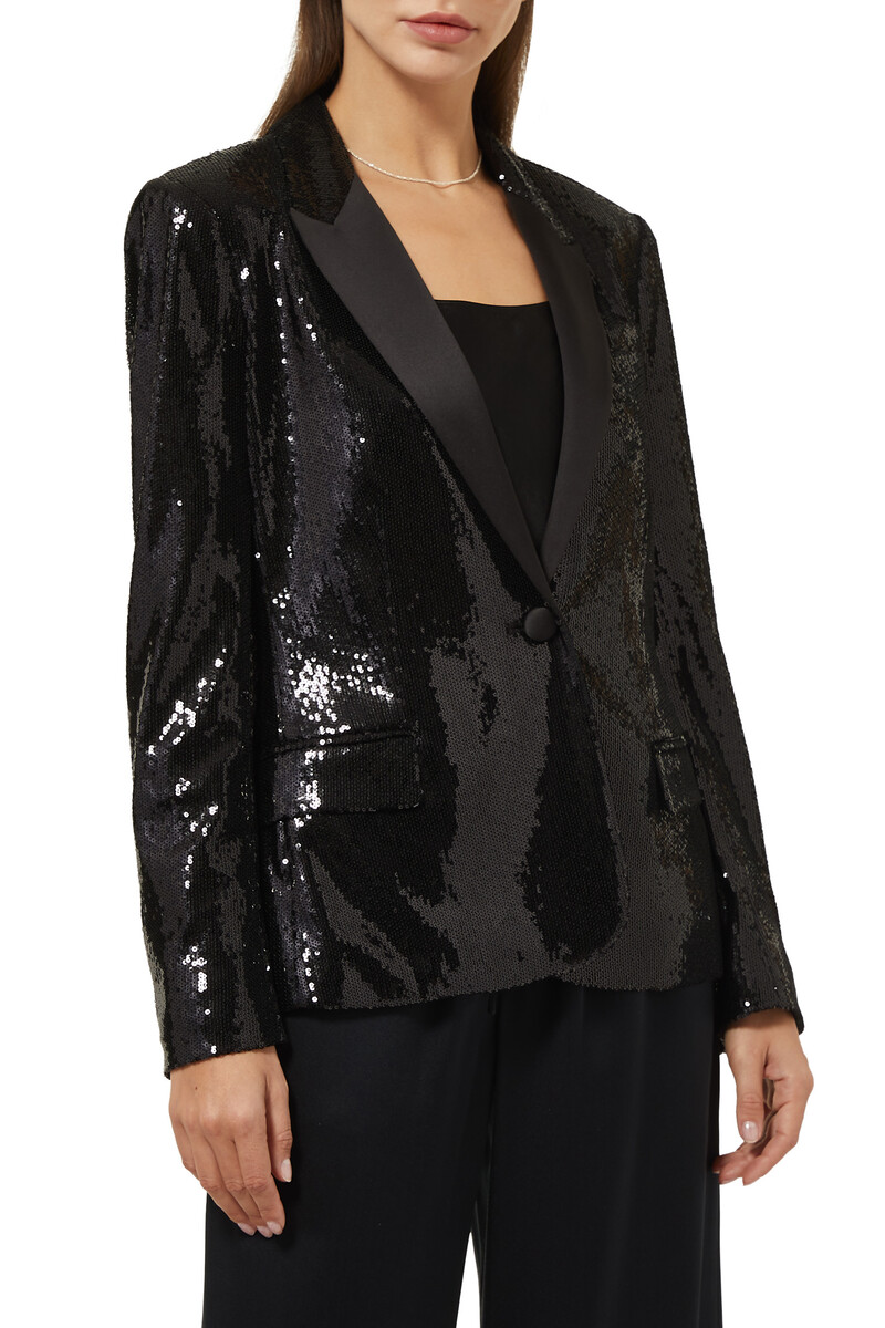Buy L'agence Rylee Sequined Tuxedo Jacket - Womens for AED 2500.00 All ...