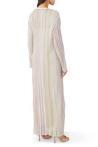 Striped Sequin-Embellished Knitted Maxi Dress