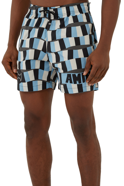 Snake Checker Silk Shorts