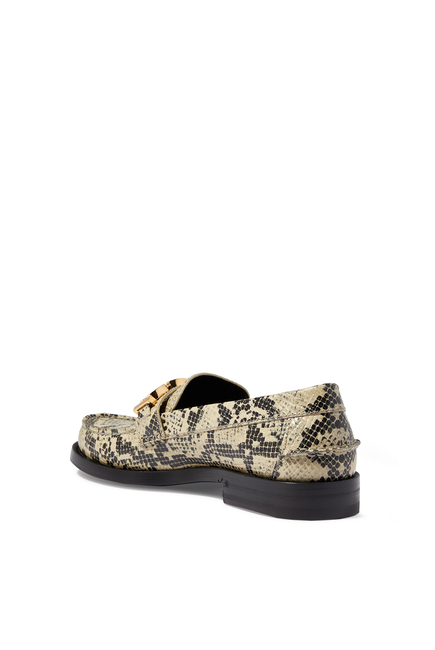 Python Logo Leather Loafers