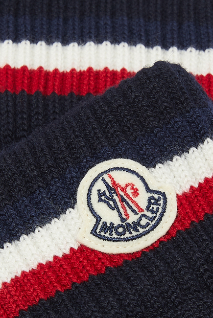 Tri-Color Knit Logo Gloves